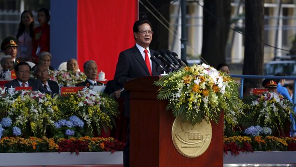Vietnam's Prime Minister Nguyen Tan Dung speaks at a military parade as part of the 40th anniversary of the fall of Saigon in Ho Chi Minh City (formerly Saigon), Vietnam, April 30, 2015. - Sputnik Afrique