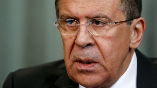 Russian Foreign Minister Sergei Lavrov speaks during a news conference after a meeting with his Belgian counterpart Didier Reynders in Moscow, April 9, 2015. - Sputnik Afrique