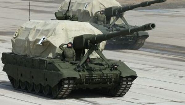 Самоходная артиллерийская установка Коалиция-СВ во время репетиции парада Победы в Московской области - Sputnik Afrique