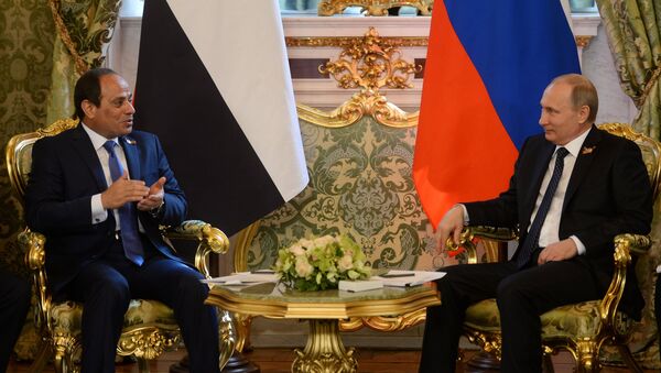 Президент России Владимир Путин встретился с президентом Египта Абделем Фатахом ас-Сиси - Sputnik Afrique