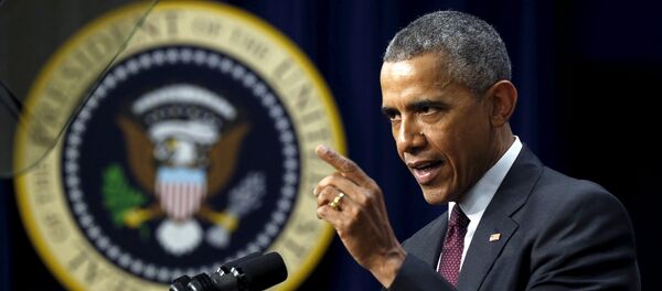 U.S. President Barack Obama speaks at an event recognizing emerging global entrepreneurs at the White House in Washington May 11, 2015. - Sputnik Afrique