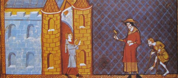 Deux lépreux demandant l'aumône, d'après un manuscrit de Vincent de Beauvais (XIIIe siècle). - Sputnik Afrique