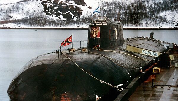 An undated file picture shows the 'Kursk' submarine in the base of Vidyayevo - Sputnik Afrique