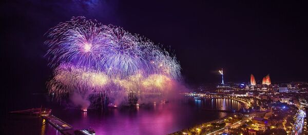 1st European Olympic Games countdown beginning salutes in Baku - Sputnik Afrique