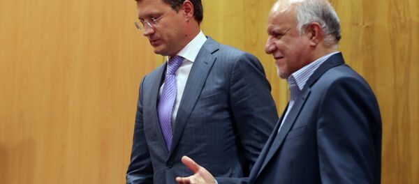 Le ministre russe de l'Energie Alexandre Novak et le ministre iranien du Pétrole Bijan Namdar-Zanganeh, septembre 2014. - Sputnik Afrique