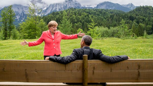 Obama et Merkel - Sputnik Afrique