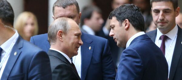 Vladimir Putine et Matteo Renzi à Milan - Sputnik Afrique