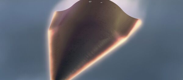 In this undated artist's rendition released by the Defense Advanced Research Projects Agency (DARPA) showing the Falcon Hypersonic Technology Vehicle 2 (HTV-2) - Sputnik Afrique