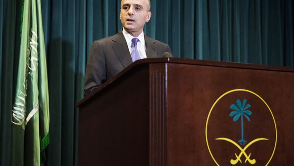 Saudi Ambassador to the United States Adel Al-Jubeir announces Saudi Arabia has carried out air strikes in Yemen against the Houthi militias who have seized control of the nation, during a news conference in Washington March 25, 2015. - Sputnik Afrique
