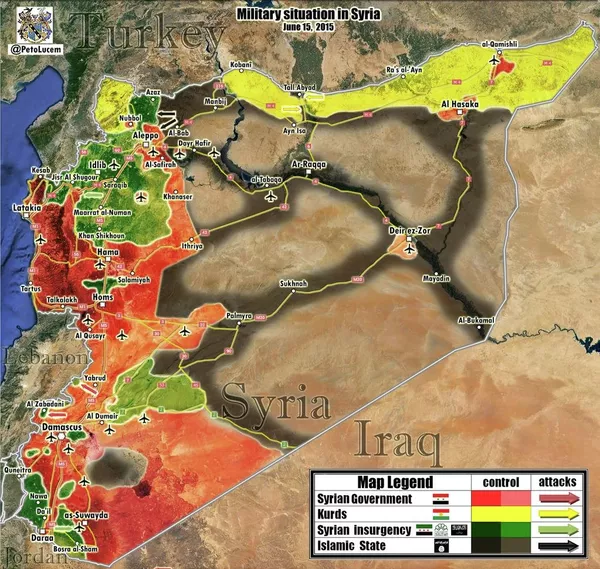 Situation militaire en Syrie, juin 2015 Situation militaire en Syrie, juin 2015 - Sputnik Afrique