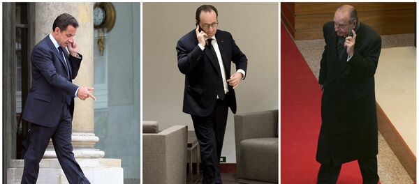 Combinación de fotos de Nicolas Sarkozy, Francois Hollande y Jacques Chirac - Sputnik Afrique