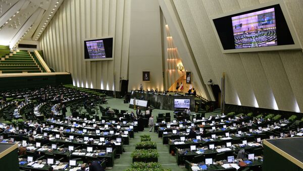 The assembly hall of the Iranian Parliament (the Islamic Consultative Assembly - Majlis) in Tehran - Sputnik Afrique