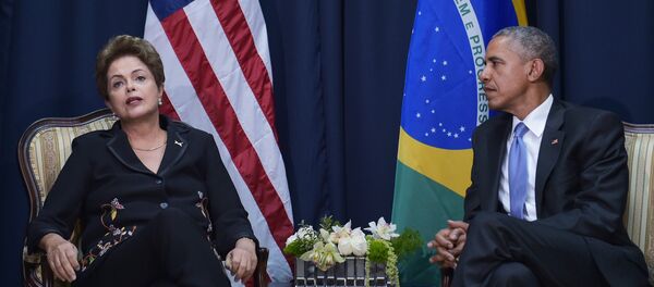La présidente brésilienne Dilma Rousseff et le président américain Barack Obama, avril 2015 - Sputnik Afrique