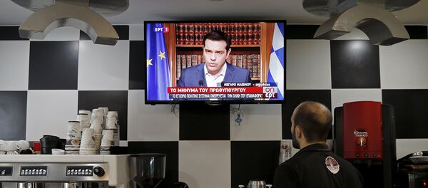 Intervention d'Alexis Tsipras, premier ministre grec, à la télévision grecque - Sputnik Afrique
