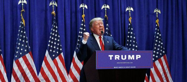 US Republican presidential candidate, real estate mogul and TV personality Donald Trump formally announces his campaign for the 2016 Republican presidential nomination during an event at Trump Tower in New York June 16, 2015 - Sputnik Afrique