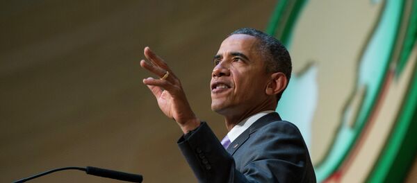 US President Barack Obama delivers a speech to the African Union, Tuesday, July 28, 2015, in Addis Ababa, Ethiopia - Sputnik Afrique