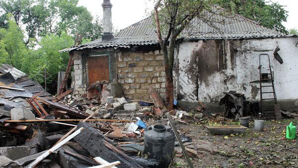 Последствия обстрелов Горловки в Донецкой области - Sputnik Afrique