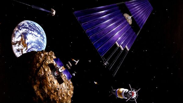 This painting shows an asteroid mining mission to an Earth-approaching asteroid - Sputnik Afrique
