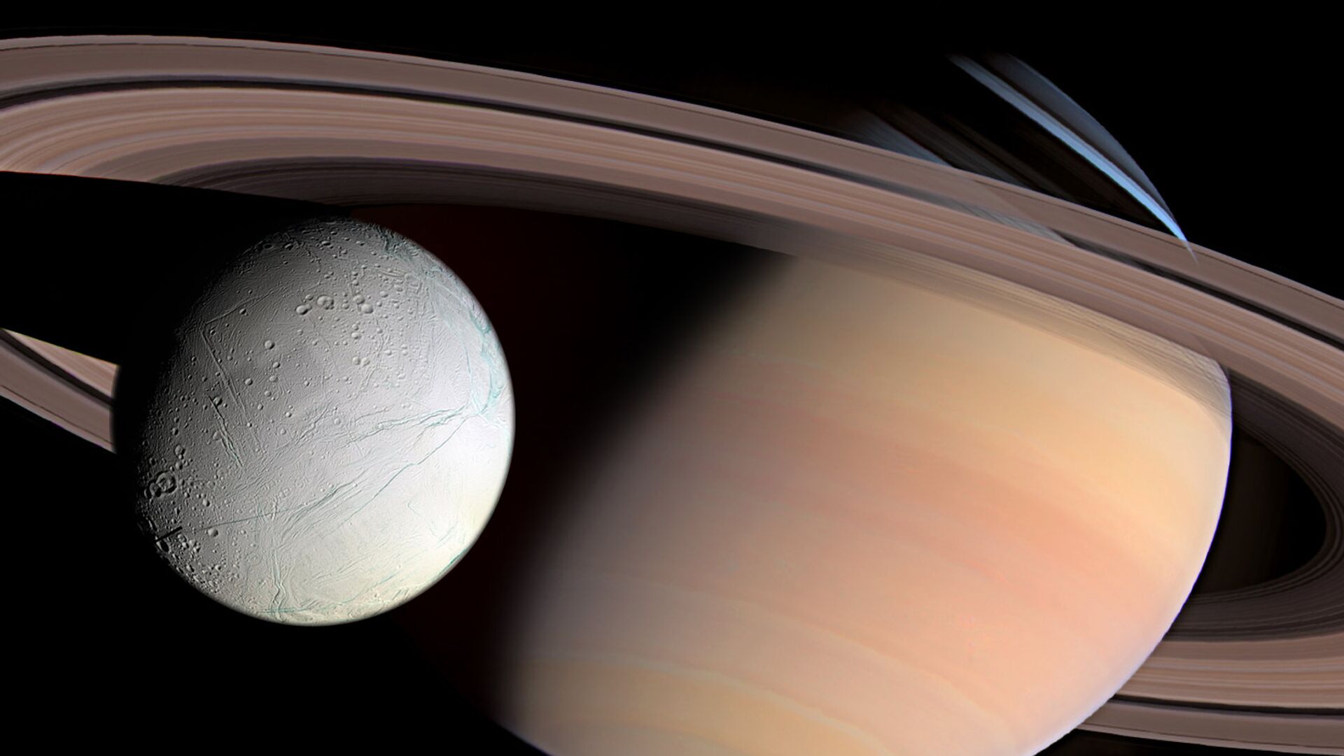 Saturn and Enceladus  - Sputnik Afrique, 1920, 04.04.2023