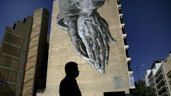 Athènes. La crise grecque vue par les artistes de rue - Sputnik Afrique