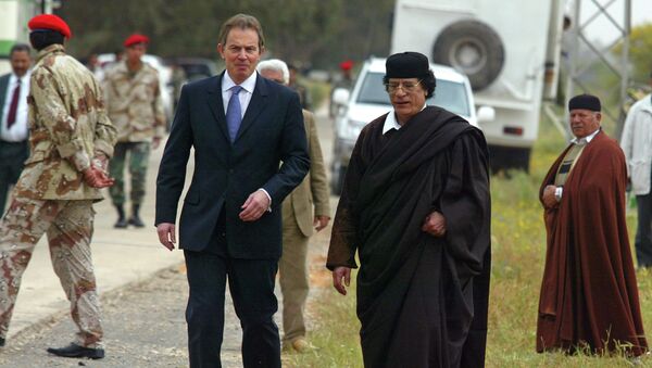 Tony Blair et Mouammar Kadhafi - Sputnik Afrique
