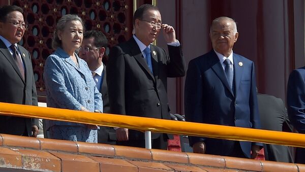Ban Ki-moon à la parade militaire à Pékin - Sputnik Afrique