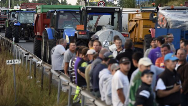 Les agriculteurs en colère ont barré une autoroute à l'ouest de la France - Sputnik Afrique