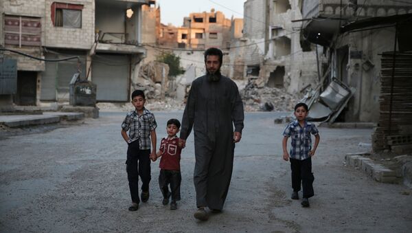 Syrien avec les enfants. Damas - Sputnik Afrique