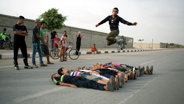Des amateurs de sports extrêmes dans la bande de Gaza - Sputnik Afrique