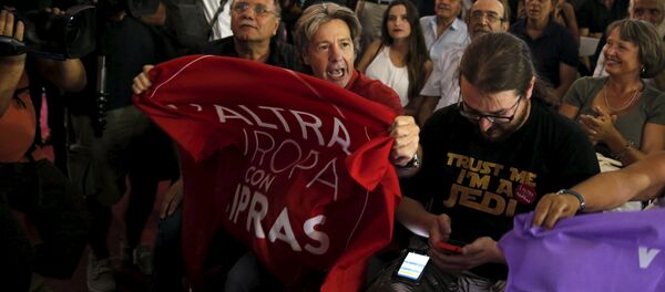 Les partisans du parti grec Syriza - Sputnik Afrique