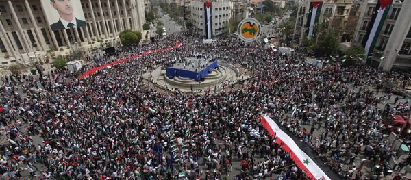 Rassemblement de soutien à Bachar el-Assad à Damas - Sputnik Afrique