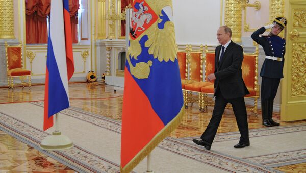 Président russe Vladimir Poutine au Kremlin - Sputnik Afrique