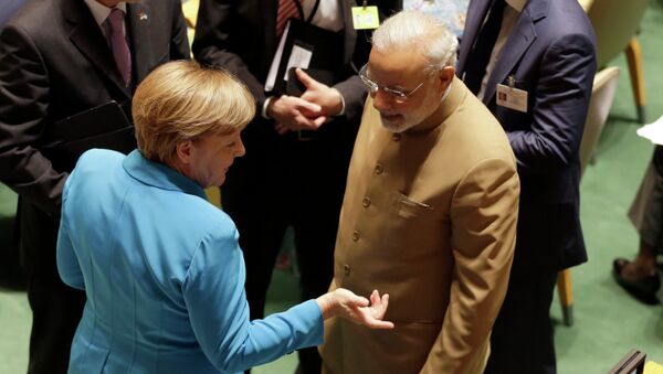 Angela Merkel et Narendra Modi. Archive photo - Sputnik Afrique