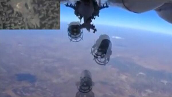 Frappe aérienne. Capture d'écran: ministère russe de la Défense - Sputnik Afrique