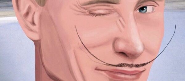 Изображение президента РФ Владимира Путина на выставке Вселенная Путина в Москве - Sputnik Afrique