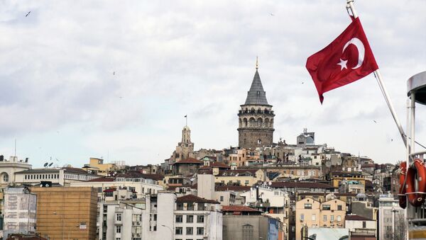 Флаг Турции на фоне Стамбула - Sputnik Afrique