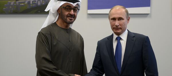 Le président russe Vladimir Poutine et le prince héritier d’Abou Dhabi, Mohammed ben Zayed Al-Nahyane - Sputnik Afrique