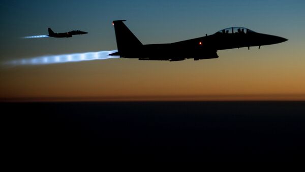 US Air Force F-15E Strike Eagles are designed to conduct airstrikes in Syria and Iraq - Sputnik Afrique