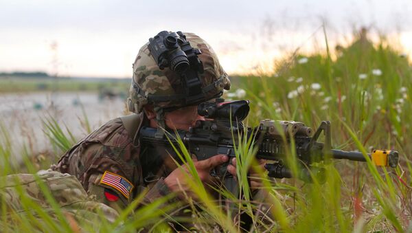 Soldats américains sur les manœuvres en Lettonie - Sputnik Afrique