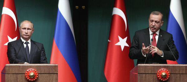 El presidente de Turquía, Recep Tayyip Erdogan y el presidente de Rusia, Vladímir Putin - Sputnik Afrique