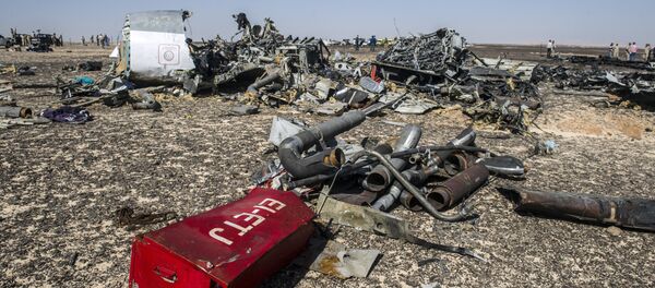 Les débris de l'avion Airbus A-321 qui s'est écrasé en Egypte le 31 octobre 2015 - Sputnik Afrique