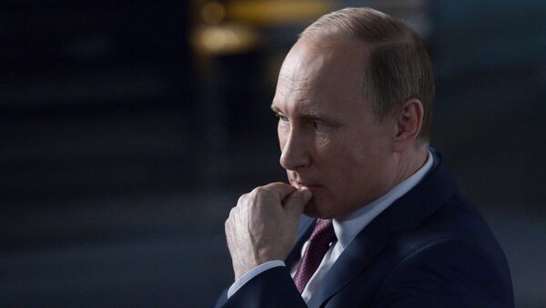 Russian President Vladimir Putin gives interview to Rossiya 1 TV anchor Vladimir Solovyov - Sputnik Afrique
