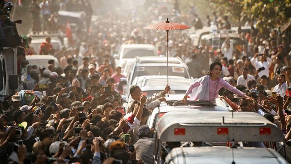 Aung San Suu Kyi, leader du parti d'opposition Ligue nationale pour la démocratie (LND), Birmanie - Sputnik Afrique