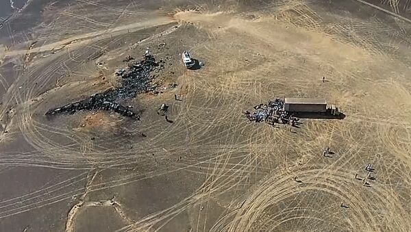 Lieu du crash de l'Airbus russe dans le Sinaï vu depuis un drone - Sputnik Afrique
