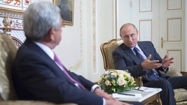 président russe Vladimir Poutine et président de l'Arménie Serge Sarkissian - Sputnik Afrique