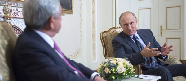 président russe Vladimir Poutine et président de l'Arménie Serge Sarkissian - Sputnik Afrique