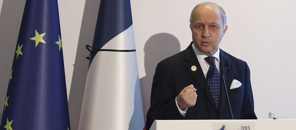 Le ministre français des Affaires étrangères Laurent Fabius parle lors d'une conférence de presse au Sommet du G-20 le 16 Novembre, 2015 Antalya - Sputnik Afrique