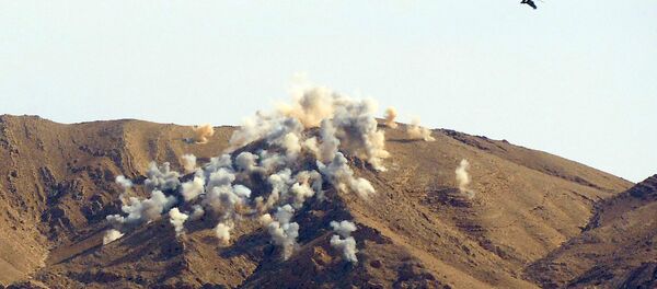 hélicoptère Mi-24 attaque les positions de l`EI à 20 kilomètres de Palmyre - Sputnik Afrique