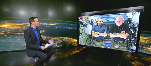 Mikhaïl Kornienko et Scott Kelly, actuellement en mission à bord de la Station spatiale internationale (ISS) - Sputnik Afrique