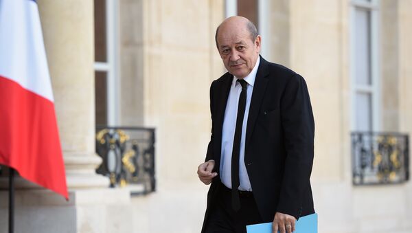 French Defence minister Jean-Yves Le Drian arrives for a meeting on November 15, 2015 at the Elysee Presidential Palace in Paris - Sputnik Afrique